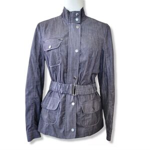 Calvin Klein Women’s Utility Jacket Gray with Belted‎ Waist Size 6